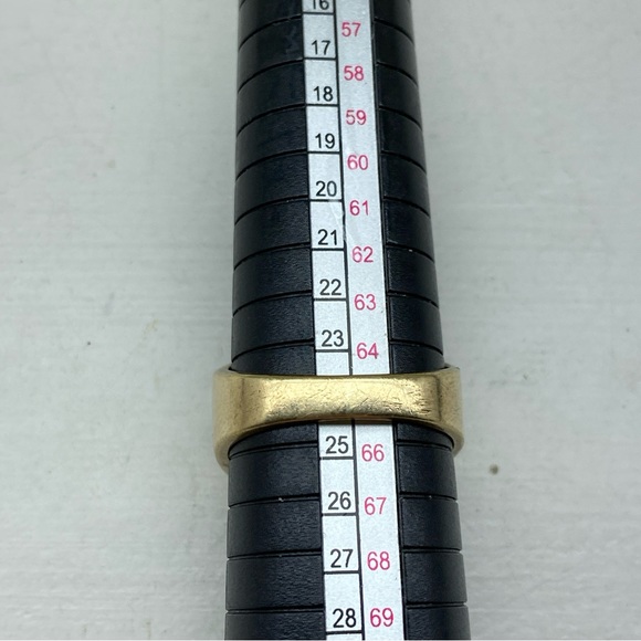 Vintage 10k Yellow Gold IHS Obsidian Mens Ring With Diamond Center Size 11 - Picture 5 of 16